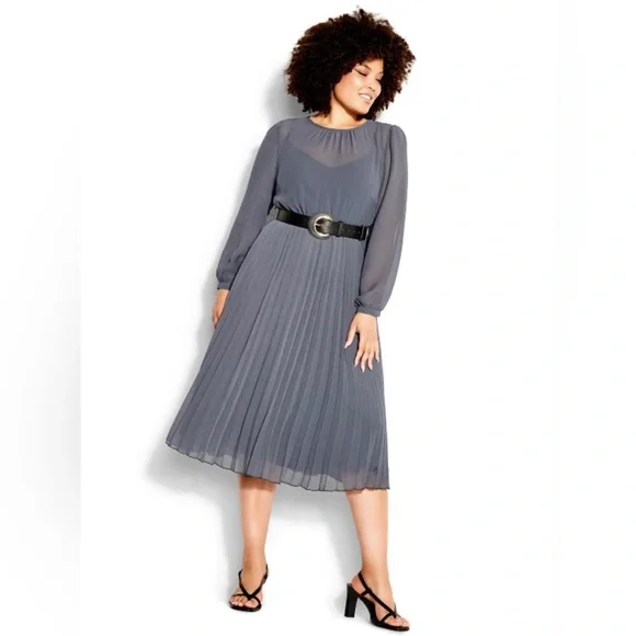 city chic love pleat dress City Chic | Dresses | City Chic Love Pleat Dress In Slate Size